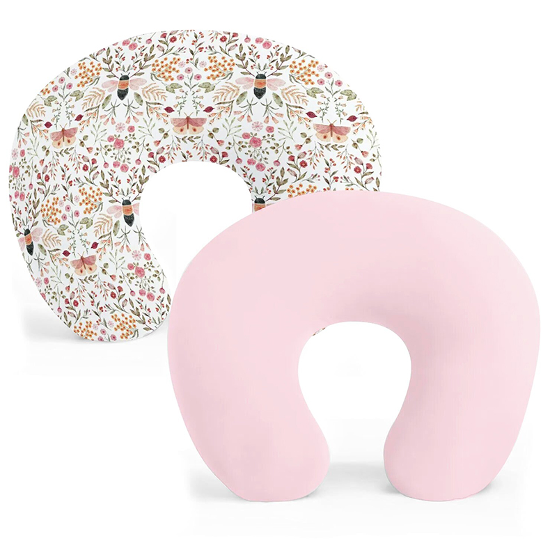 Nursing Pillow Breastfeeding - 2PCS หมอนพยาบาลเด็กการออกแบบการพิมพ์ที่ถอดออกได้ U รูปร่างให้นมบุตรหมอน Ultra Soft