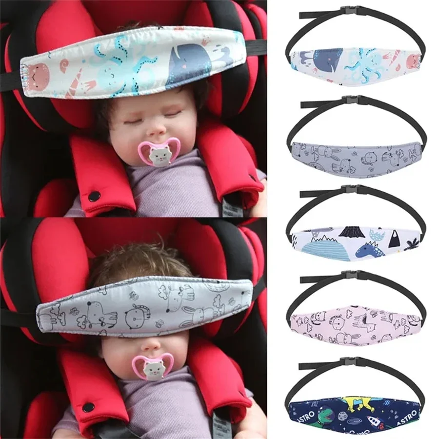 Infant Car Seat Cover - เบาะรองศีรษะในรถยนต์สำหรับเด็ก สายรัดปรับได้ สำหรับเด็กชายและเด็กหญิง ช่วยจัดท่านอน หมอนนิรภัยสำหรับเด็ก ป้องกันศีรษะเด็ก