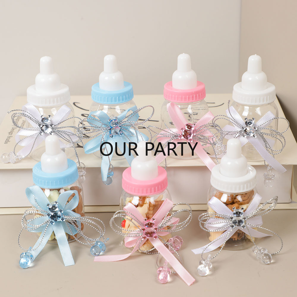 Zwitsal Baby Products - 6/12 ชิ้นพลาสติกขวดนมหมี Candy กล่องโบว์ Baby Shower