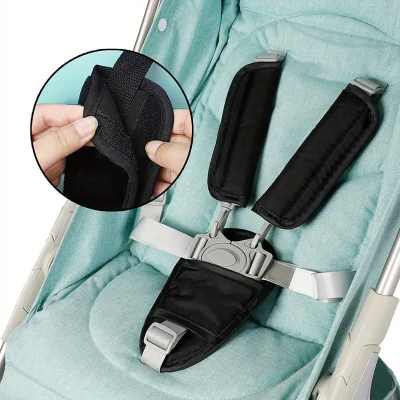 Infant Car Seat Cover - แผ่นรองเข็มขัดนิรภัยสำหรับเด็กอ่อน แผ่นรองสายรัดไหล่รถเข็นเด็กอเนกประสงค์ แผ่นรองเข็มขัดนิรภัยรถยนต์แบบนุ่ม แผ่นรองป้องกันไหล่รถเข็นเด็ก