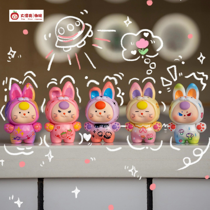 Baby Products Toys - ต้นฉบับในสต็อกเด็กสาม Dopamine Bunny Series น่ารักเม็ดกล่องตาบอดของเล่นอินเทรนด์ขนาดเล็ก Figurines