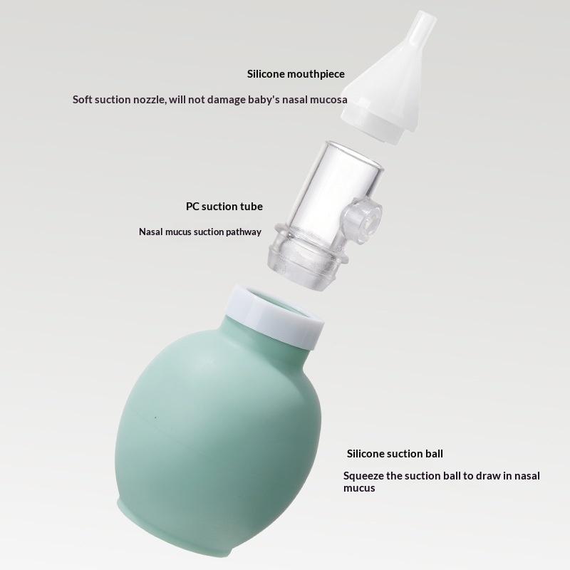 Nasal Aspirator - เครื่องดูดน้ำมูกแบบนุ่มนวลสำหรับเด็ก ป้องกันการไหลย้อนกลับ ที่ดูดน้ำมูกสำหรับเด็กแรกเกิด เครื่องดูดน้ำมูกแบบสุญญากาศ ซิลิโคน ปลอดภัยสำหรับเด็ก