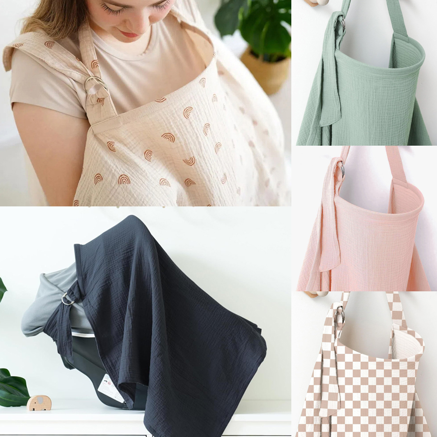 ผ้าคลุมให้นมบุตรแบบพกพา 100% ผ - Infant Car Seat Cover บทวิจารณ์และราคา